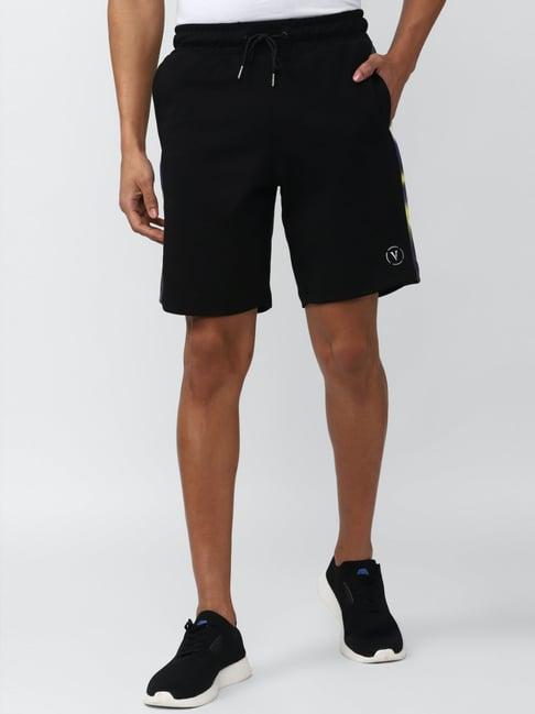 van heusen flex black regular fit self pattern shorts