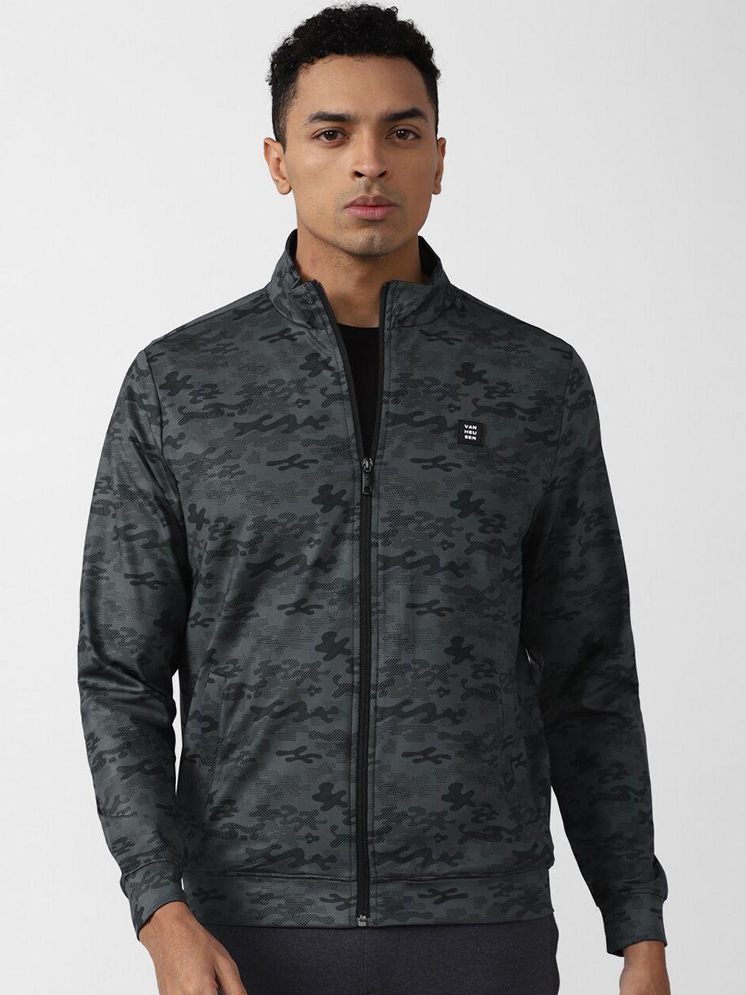 van heusen flex camouflage printed long sleeves windcheater sporty jacket