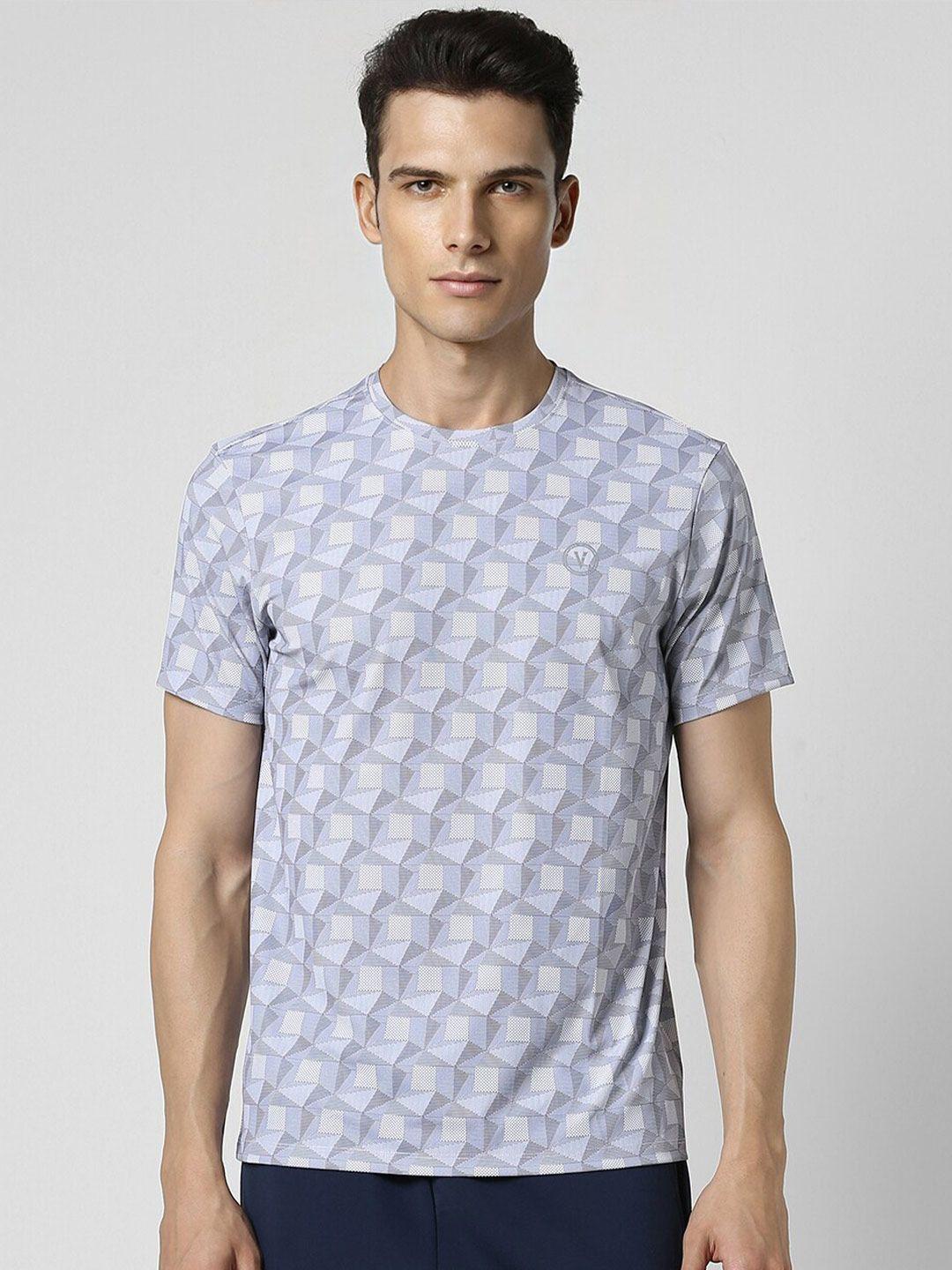 van heusen flex geometric printed slim fit t-shirt