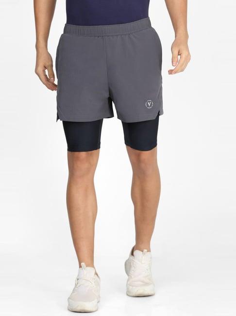 van heusen flex grey  regular fit shorts