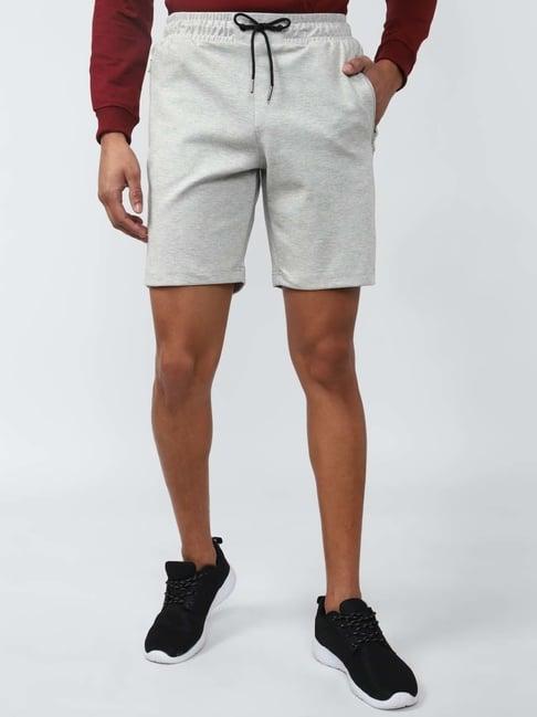 van heusen flex grey regular fit striped shorts