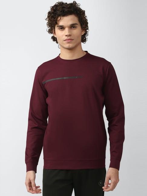 van heusen flex maroon regular fit sweatshirt