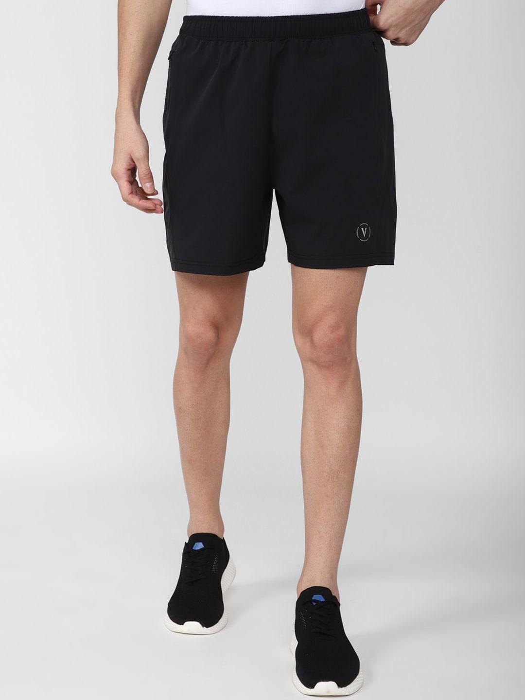 van heusen flex men black solid sports shorts