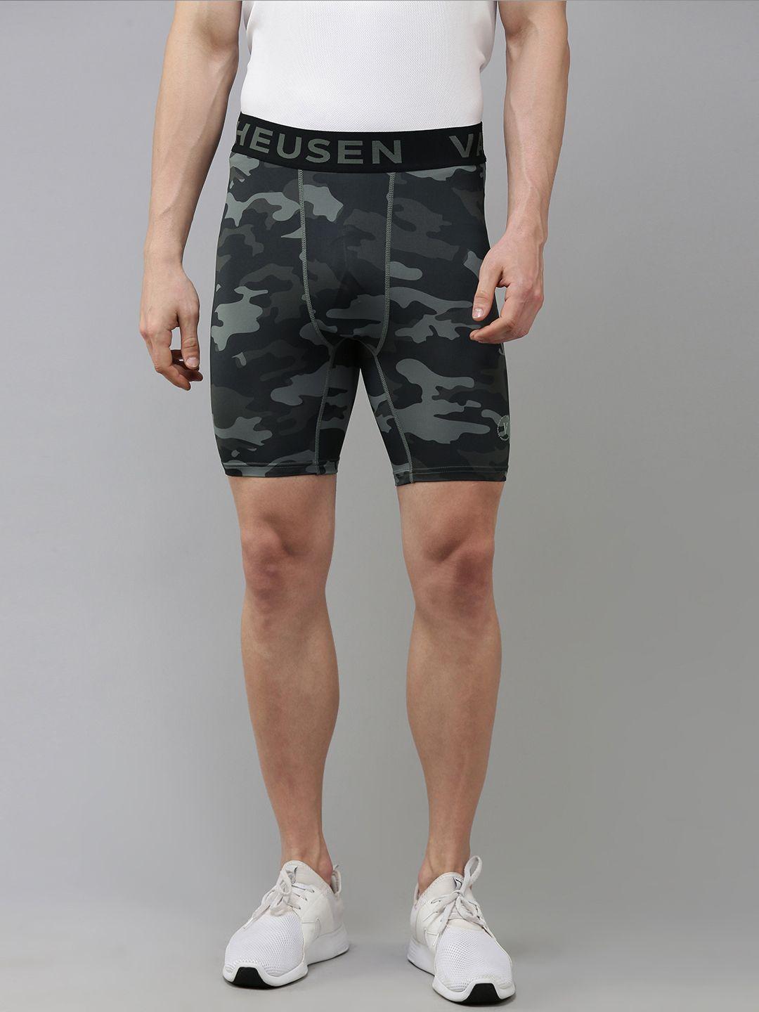 van heusen flex men camouflage printed mid-rise sports shorts