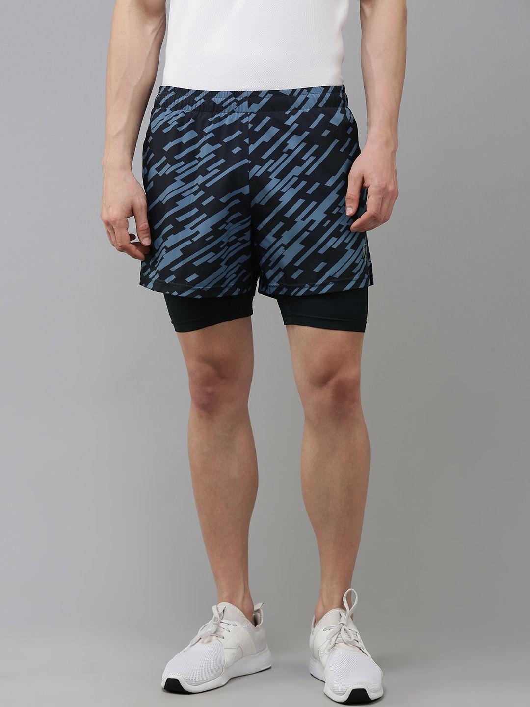 van heusen flex men geometric printed mid-rise sports shorts