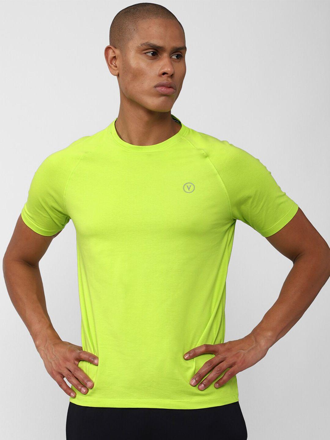 van heusen flex men green slim fit t-shirt