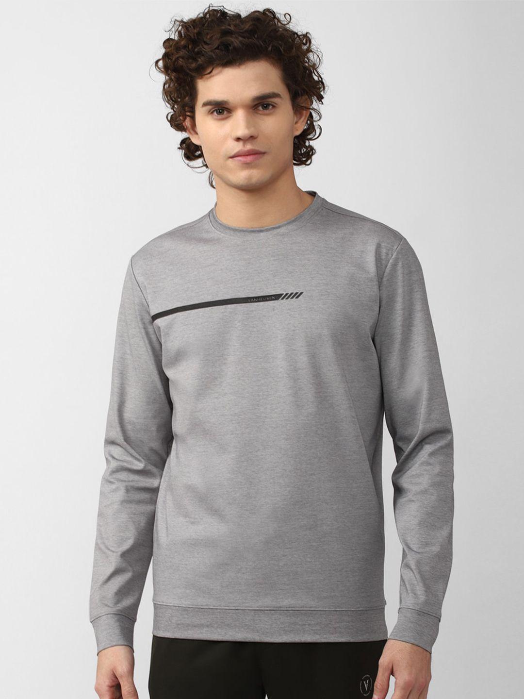 van heusen flex men grey cotton sweatshirt