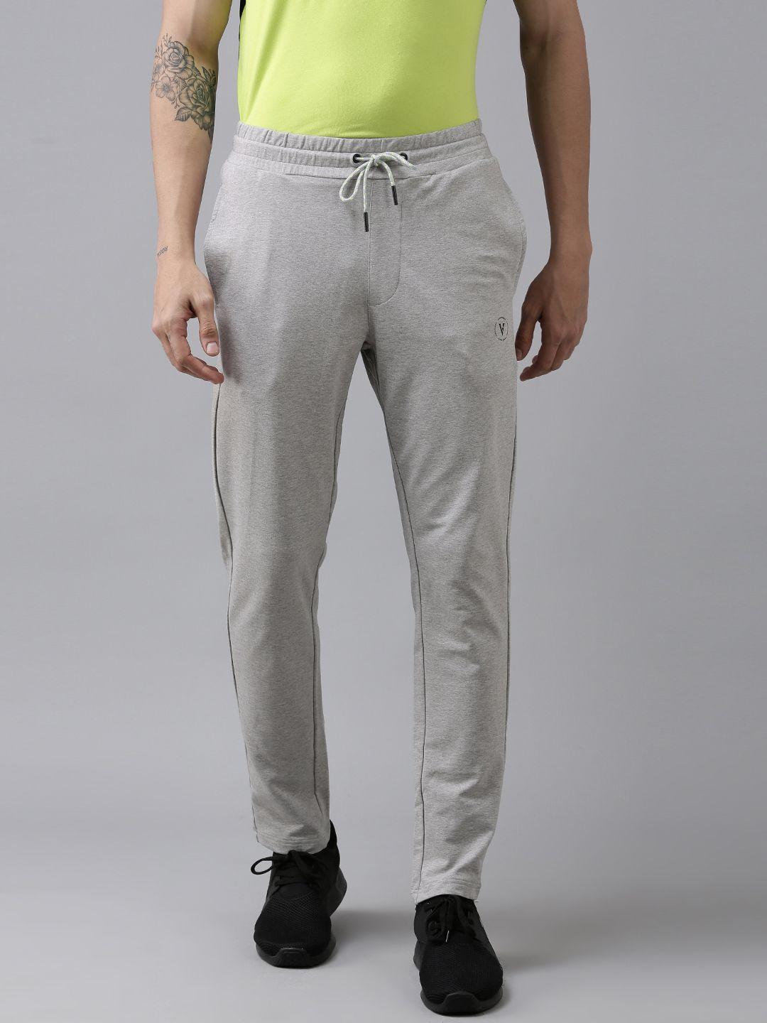 van heusen flex men grey melange track pants