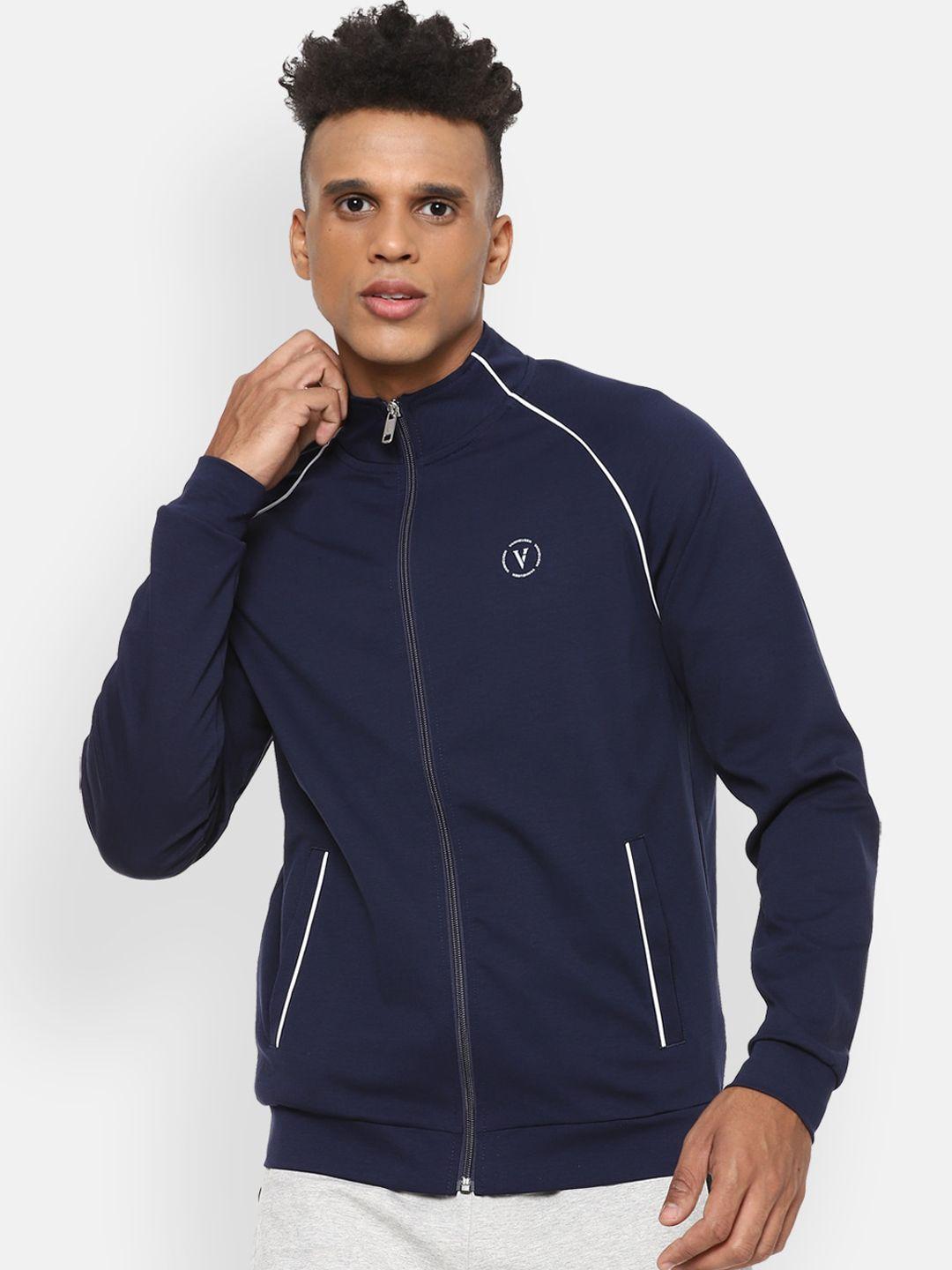 van heusen flex men navy blue running jacket