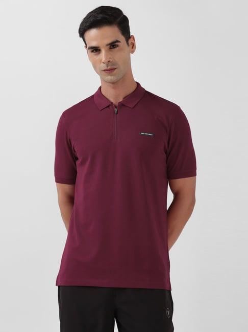 van heusen flex purple regular fit polo t-shirt