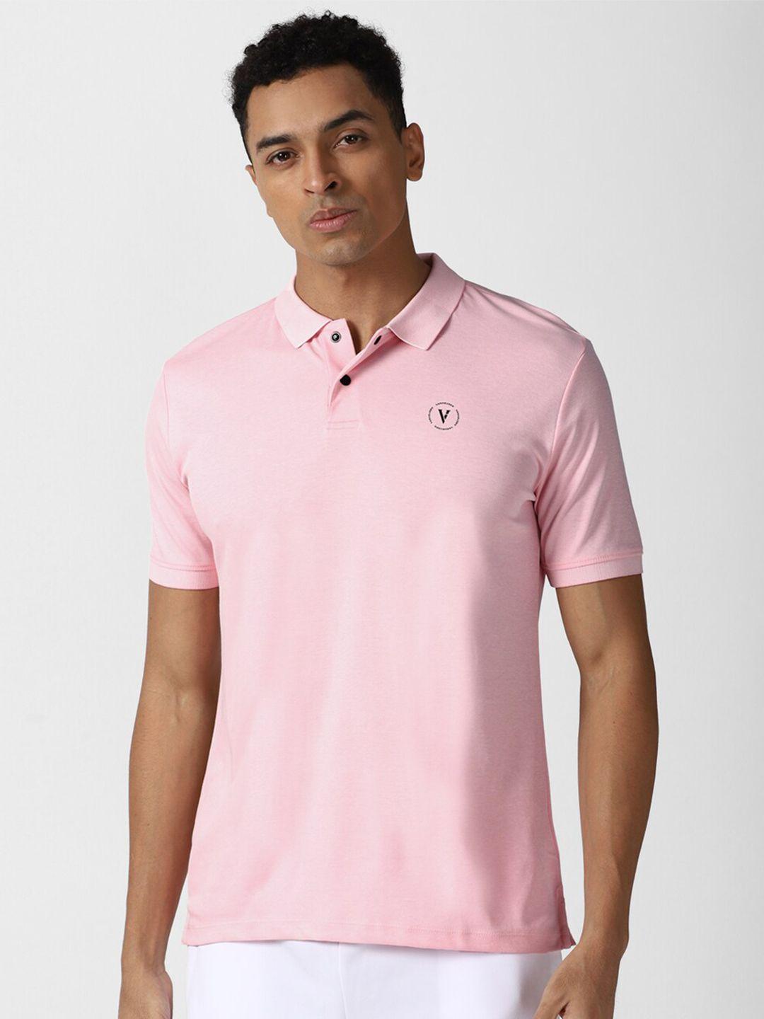 van heusen flex solid short sleeved polo collar t-shirt