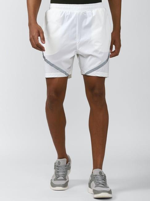 van heusen flex white  regular fit printed shorts