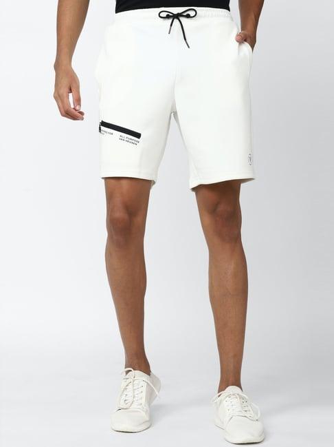 van heusen flex white regular fit shorts