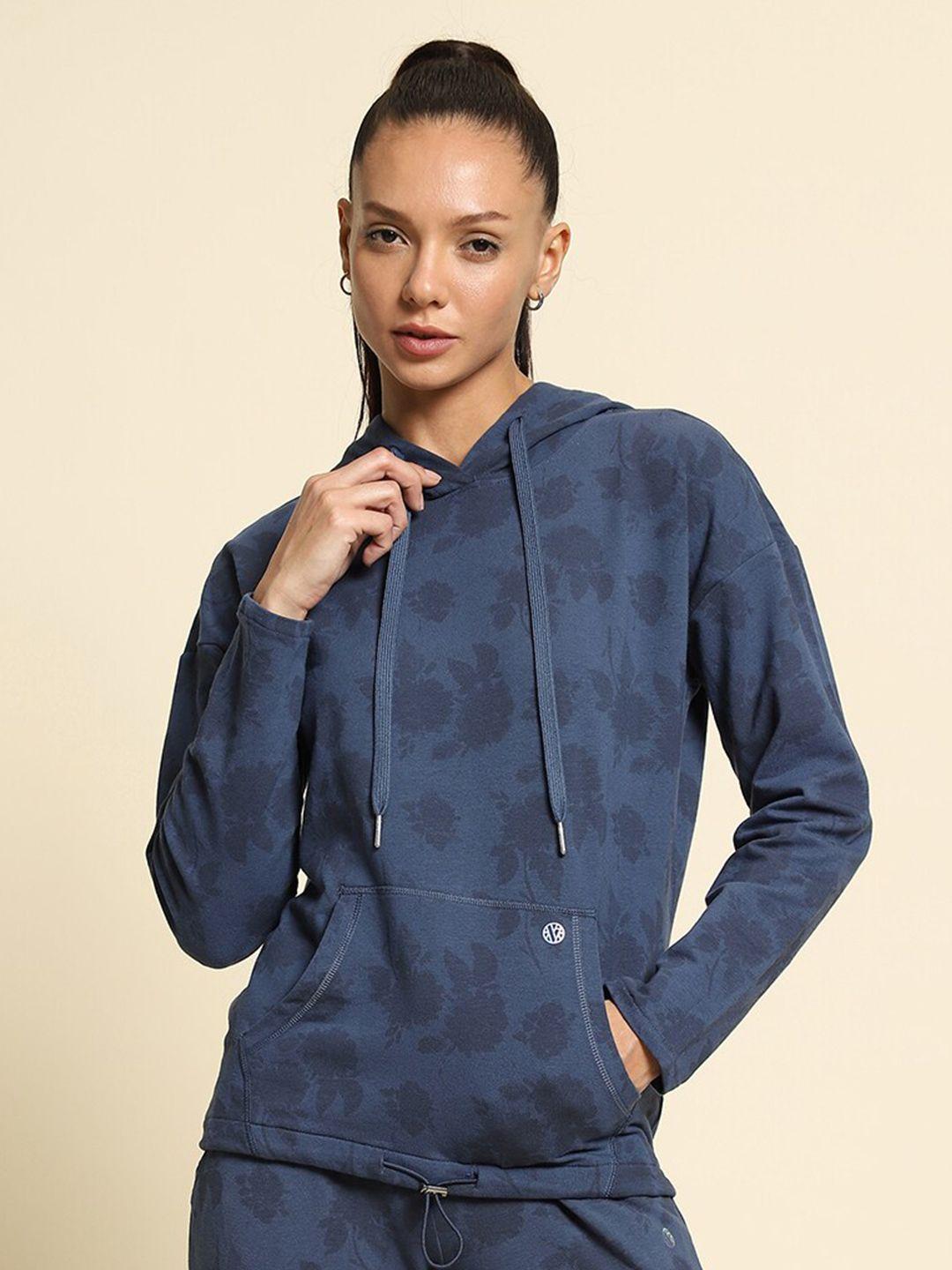 van heusen floral printed hooded pullover sweatshirt