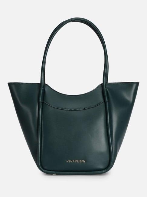 van heusen green pu solid bucket handbag