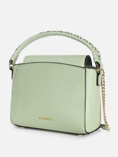 van heusen green pu solid sling handbag