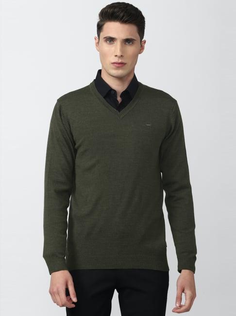 van heusen green regular fit sweater