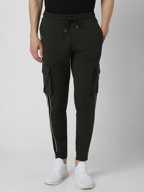 van heusen green slim fit jogger pants