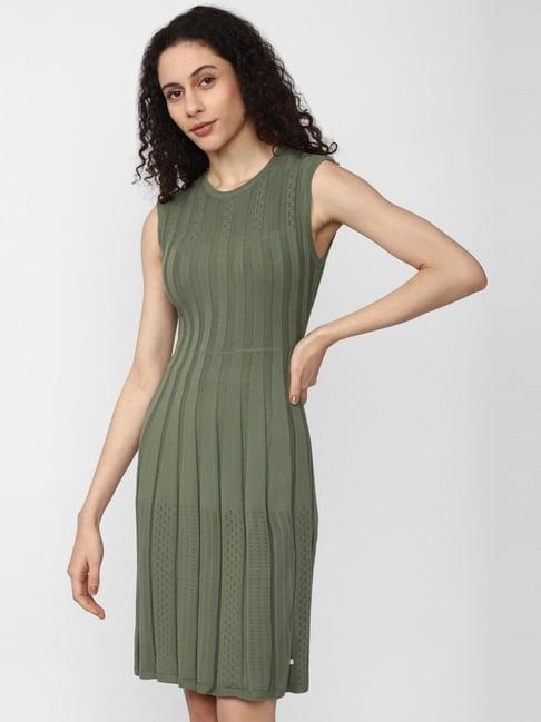 van heusen green striped shift dress