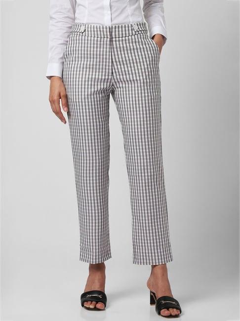 van heusen grey checks trousers