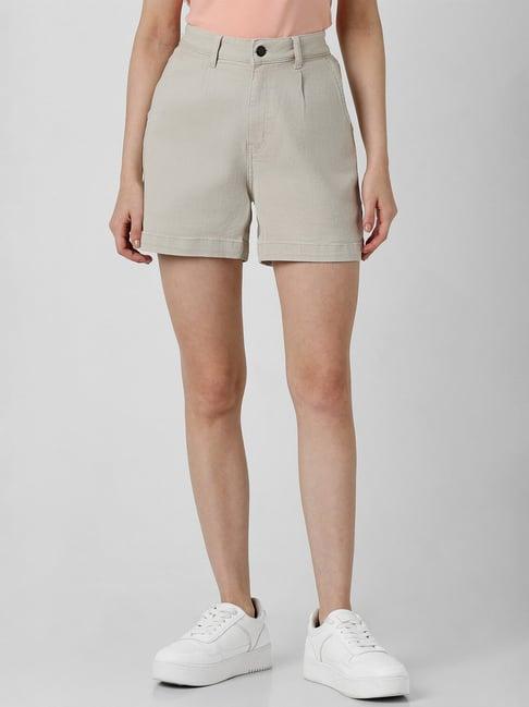 van heusen grey cotton regular fit shorts