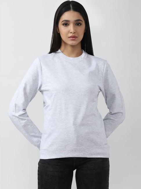 van heusen grey cotton regular fit sweatshirt