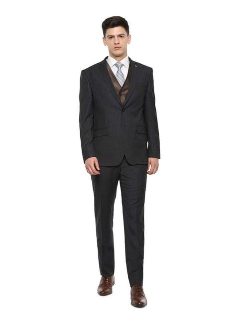 van heusen grey full sleeves four piece suit