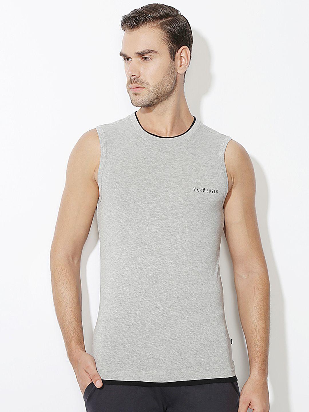 van heusen grey melange innerwear vests 60081