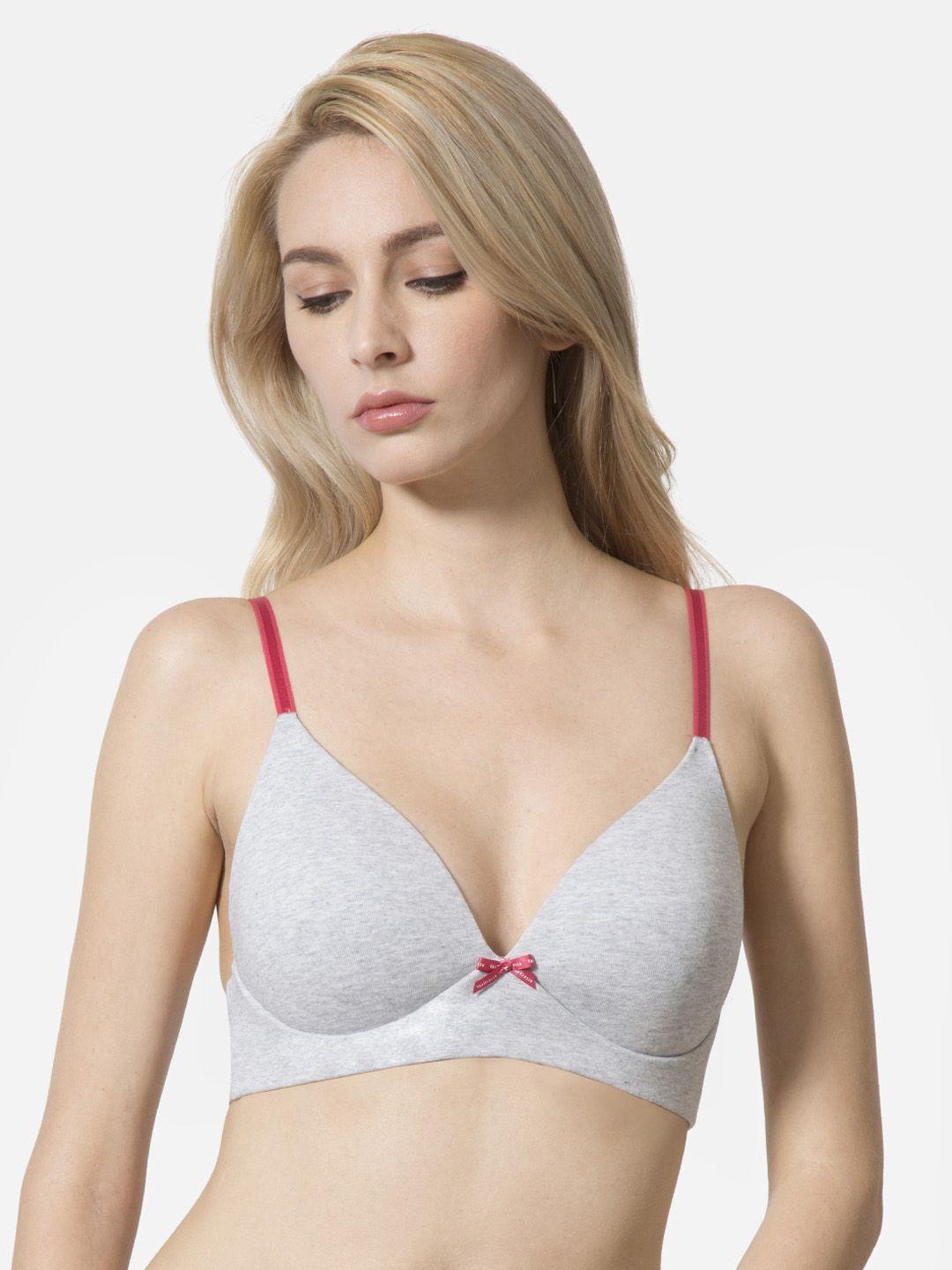 van heusen grey melange solid lightly padded live-in antibacterial bra ilibr1cssk4511007