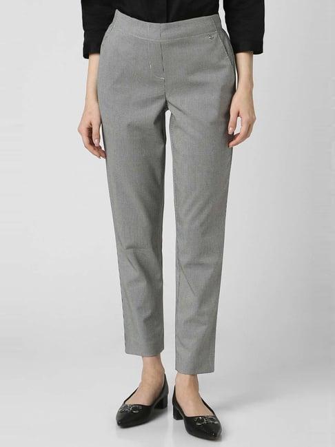 van heusen grey printed formal pants