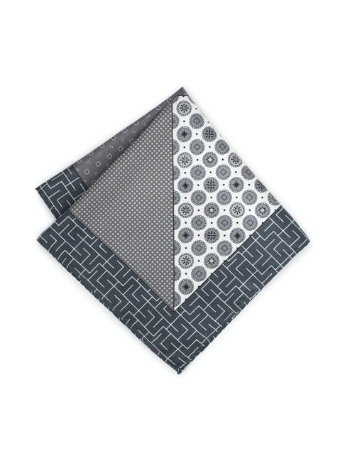 van heusen grey printed pocket square