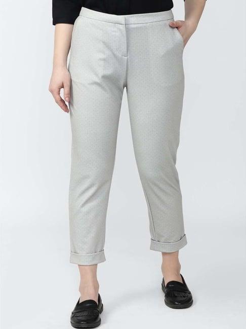 van heusen grey printed trousers