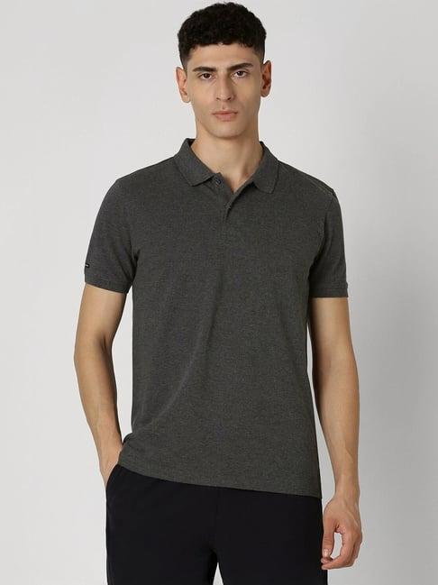 van heusen grey regular fit polo t-shirt