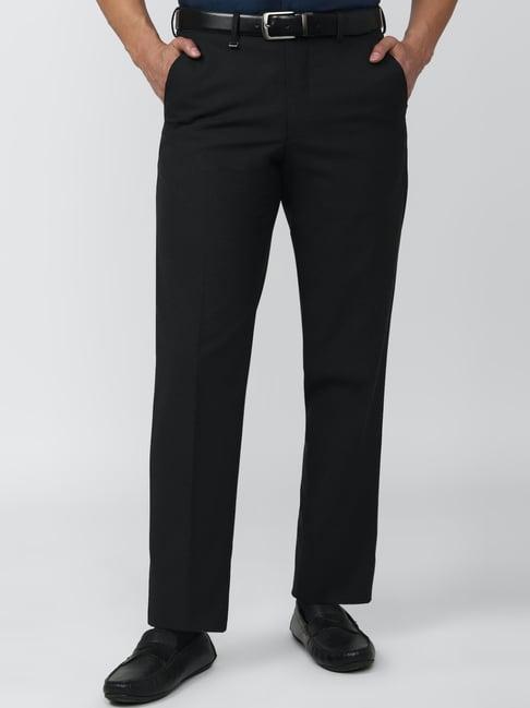 van heusen grey regular fit texture trousers