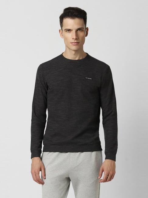 van heusen grey regular fit textured sweatshirt