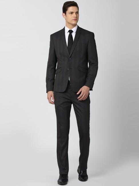 van heusen grey skinny striped two piece suit