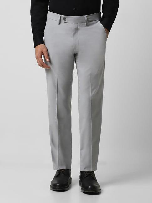 van heusen grey slim fit trousers