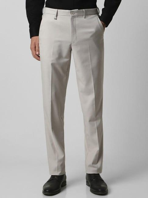 van heusen grey slim fit trousers