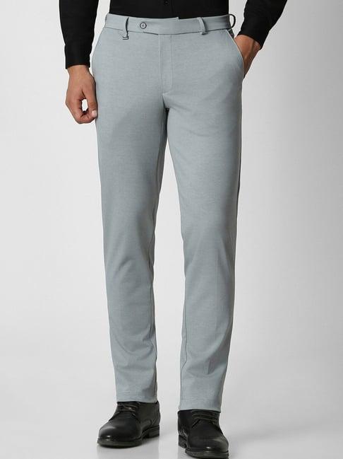 van heusen grey slim fit trousers