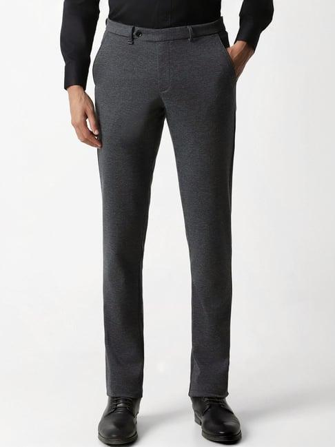 van heusen grey slim fit trousers