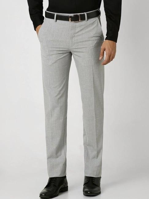 van heusen grey slim fit trousers