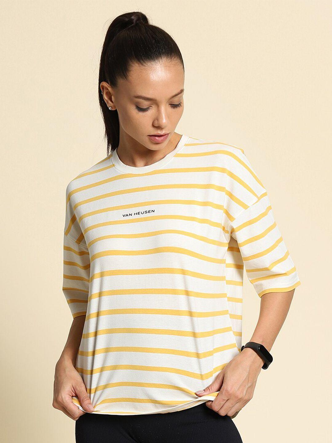 van heusen horizontal striped cotton t-shirt