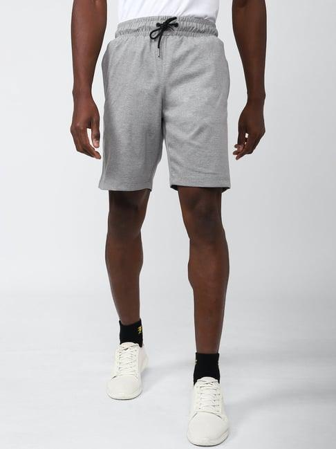 van heusen light grey regular fit shorts