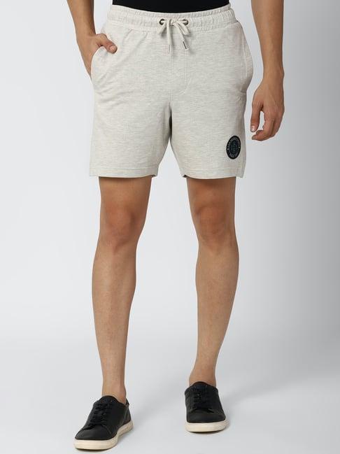 van heusen light grey regular fit shorts