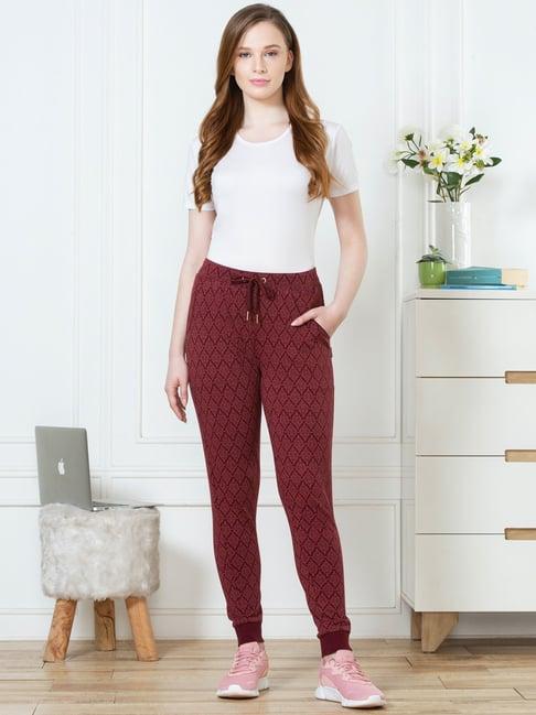 van heusen maroon regular fit joggers