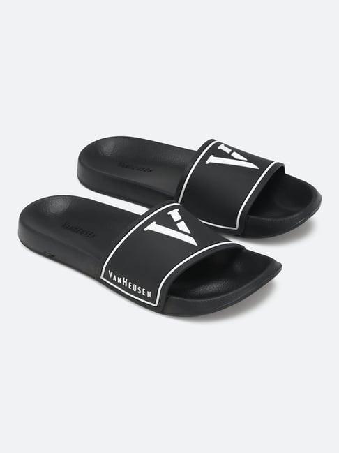 van heusen men's black casual sandals