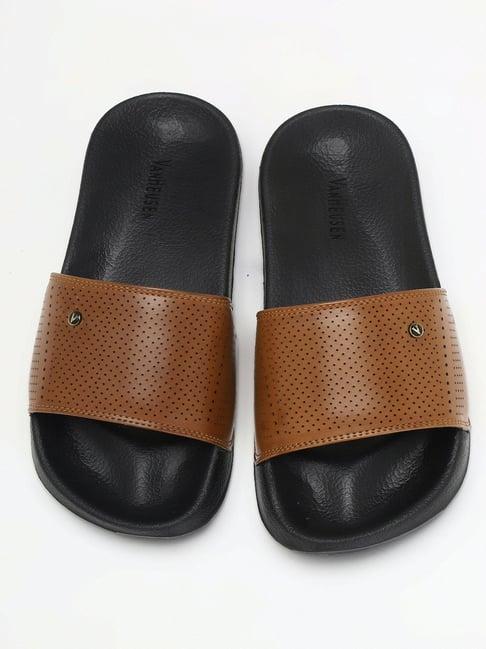 van heusen men's brown casual sandals