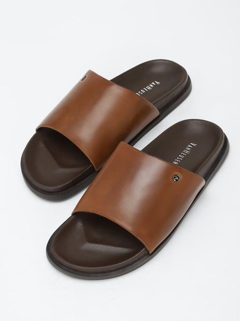 van heusen men's brown casual sandals