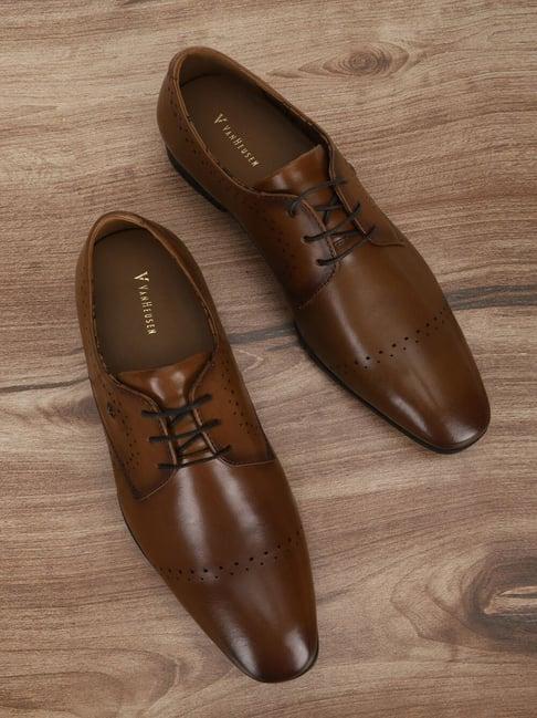 van heusen men's brown derby shoes