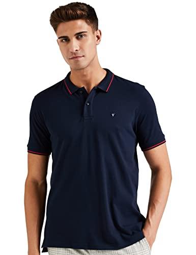 van heusen men's regular fit polo t-shirt (vskp517s011411_navy l)